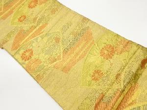 膨れ織地紙に菊模様織出し袋帯